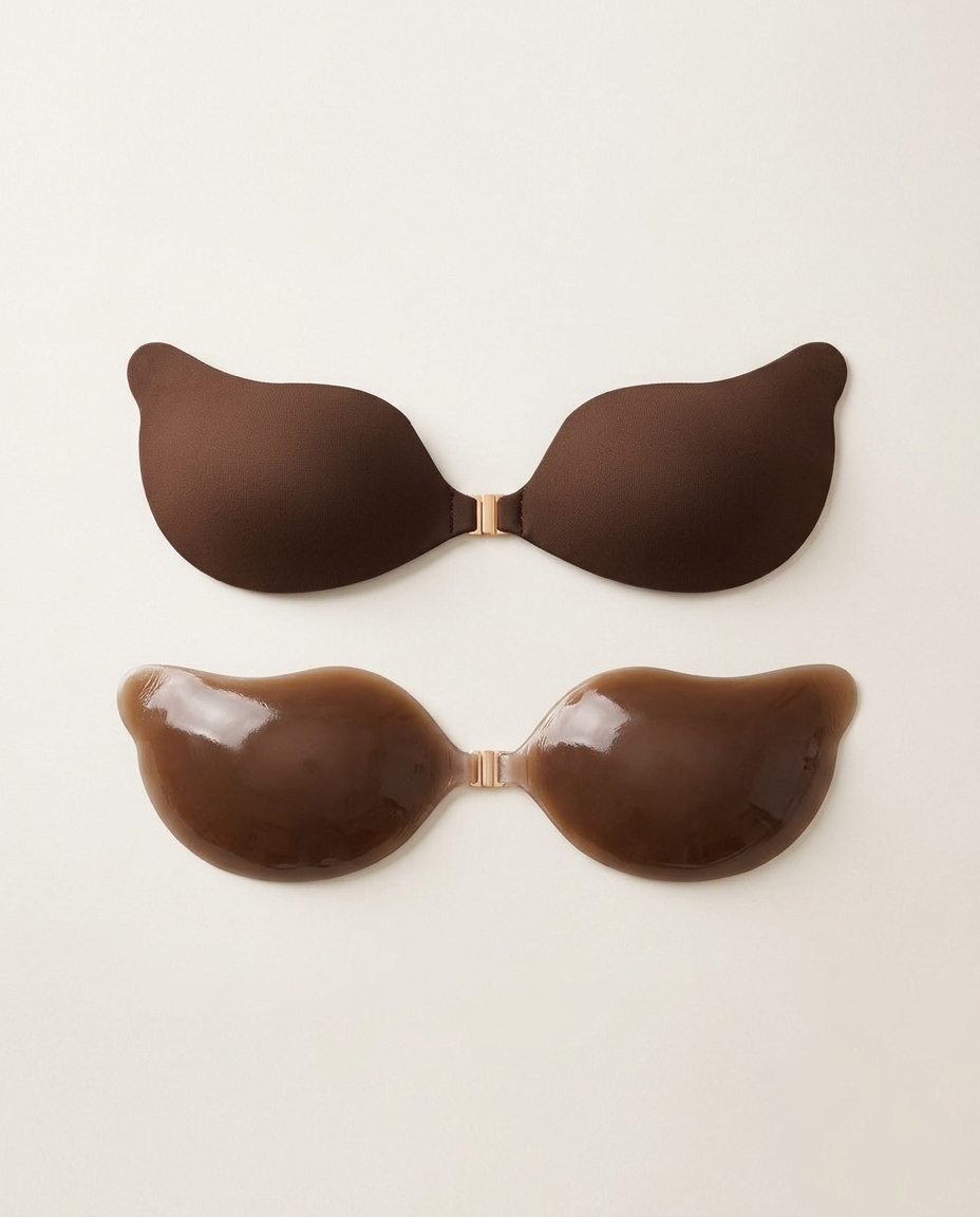 Invisible Adhesive Lift Bra Cups - Deep Cocoa Brown