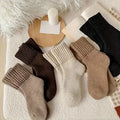Thick Fleece Lined Socks with Non-Slip Grips Five Pair Pack - 5 Pairs Mix