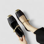 Women's Mary Jane Shoes with Block Heel and Buckle Strap - 8