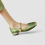 Women's Mary Jane Shoes with Block Heel and Buckle Strap - 4