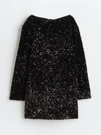Women's Sequin Mini Dress with Satin Back Bow - 16