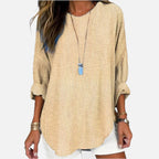 Women's Blouse Long Sleeve with Striped Pattern and Relaxed Fit