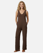 Women's Sleeveless Jumpsuit with V-Neck and Wide-Leg Silhouette