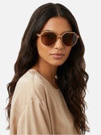 Women's Oversized Hexagon Sunglasses with Geometric Frame