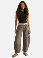 Women's High Waist Barrel Leg Jeans with Relaxed Tapered Fit - 1