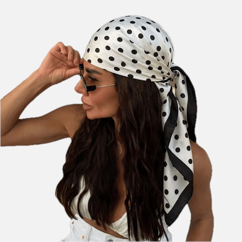Women's Scarf with Polka Dot Print