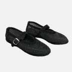 Women's Mesh Ballet Flats with Sparkling Embellishment - 1