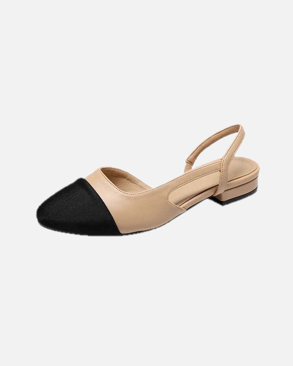 Women's Pointed Toe Slingback Flats with Two Tone Design