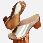 Women's Mule Sandals with Open Toe and Block Heel