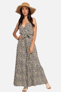 Women's Maxi Dress Sleeveless with V-neck and Tiered Skirt