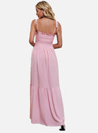 Women's Maxi Dress Sleeveless with Adjustable Straps and Tiered Hem