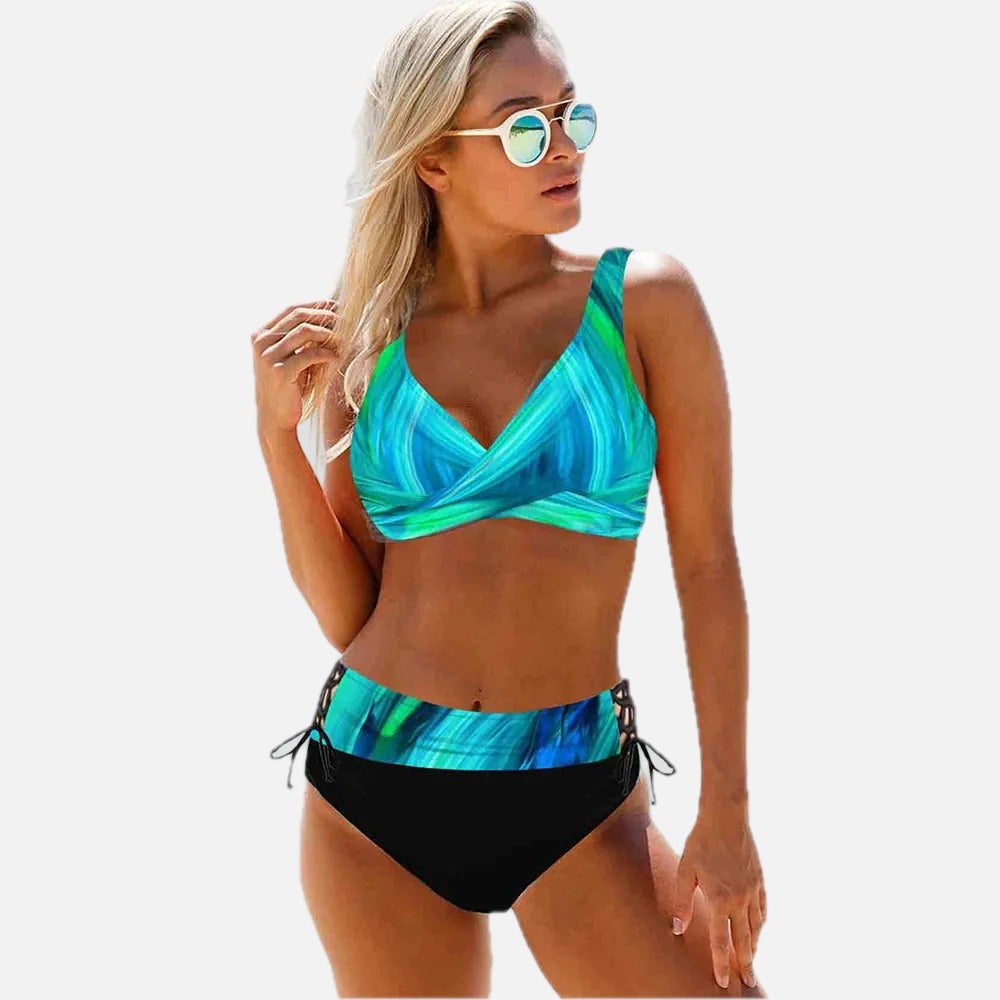 Wrap Bikini Set with Lace-Up Sides