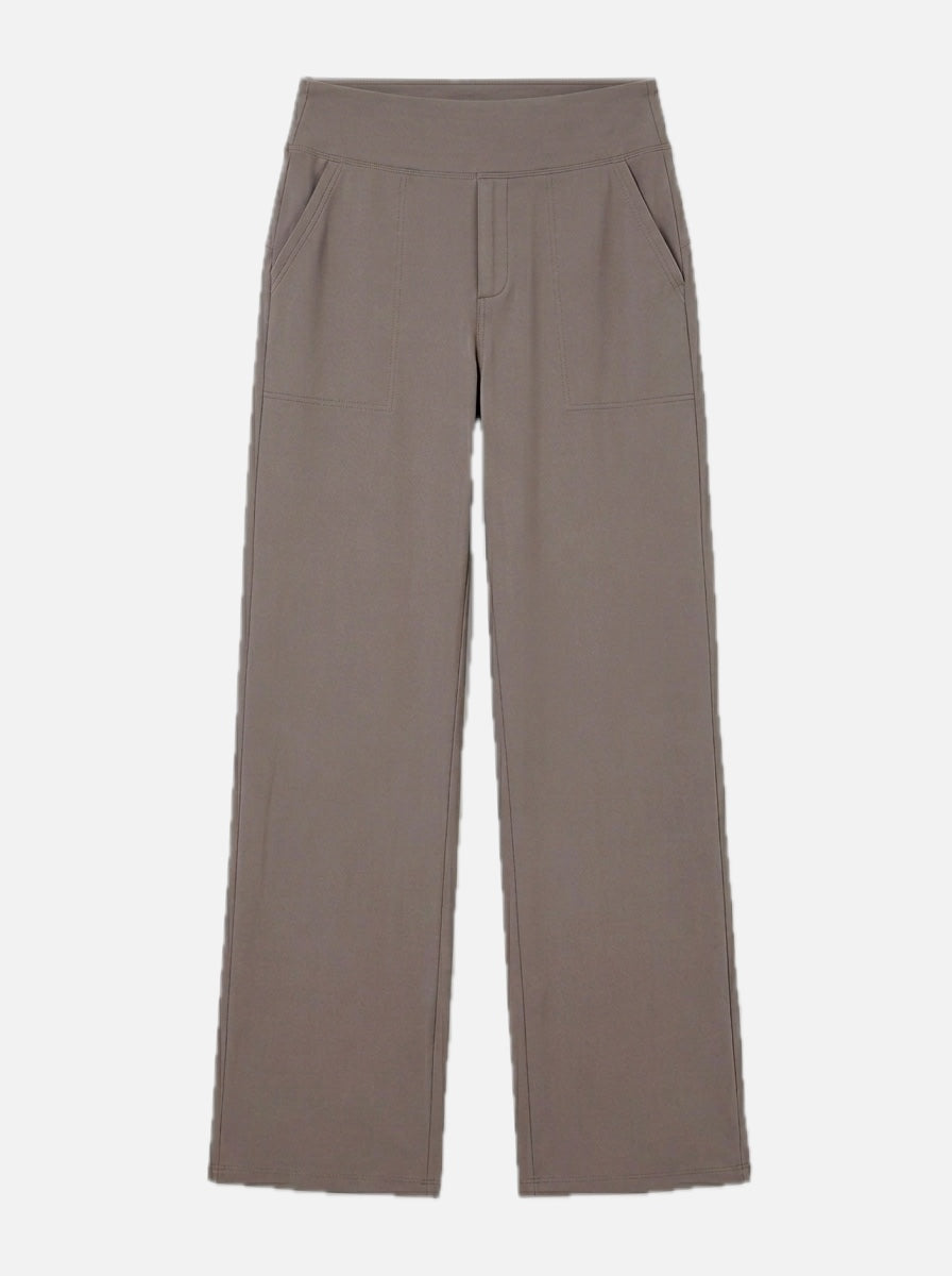 Women's Straight Leg Trousers with High Waist and Pockets