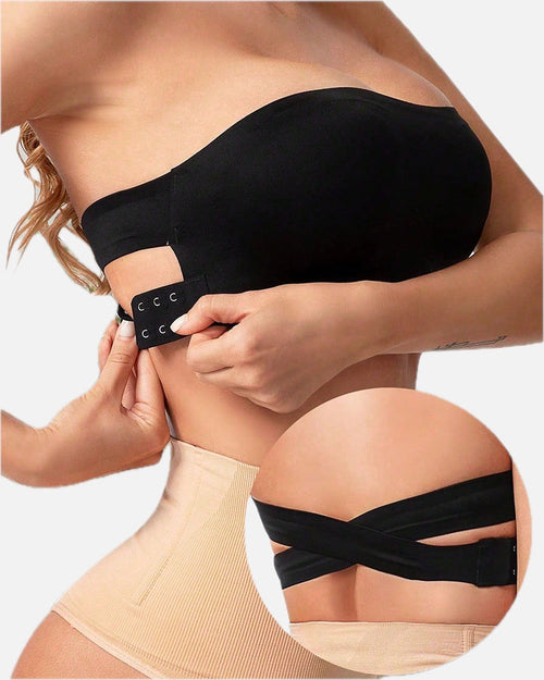 Strapless Bandeau Seamless Criss Cross Bralette Top