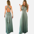 Women's Multiway Wrap Maxi Dress with Adjustable Straps
