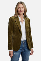 Women's Velvet-Style Tailored Blazer with Peak Lapel