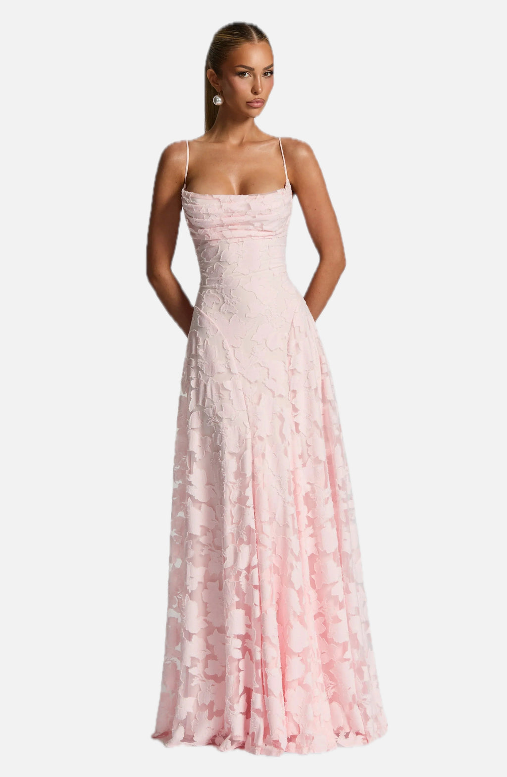 Women's Floral Maxi Dress Thin Straps with A-Line Silhouette