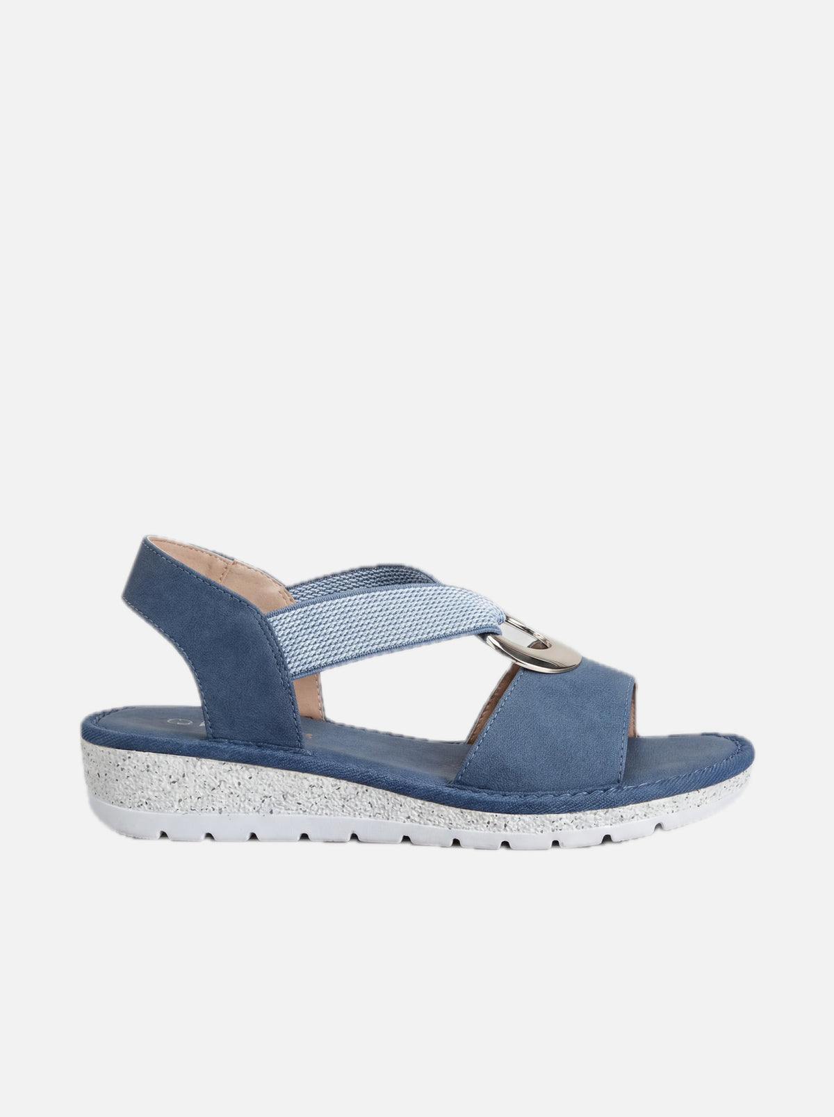 Women's Sandals with Elastic Straps and Wedge Sole