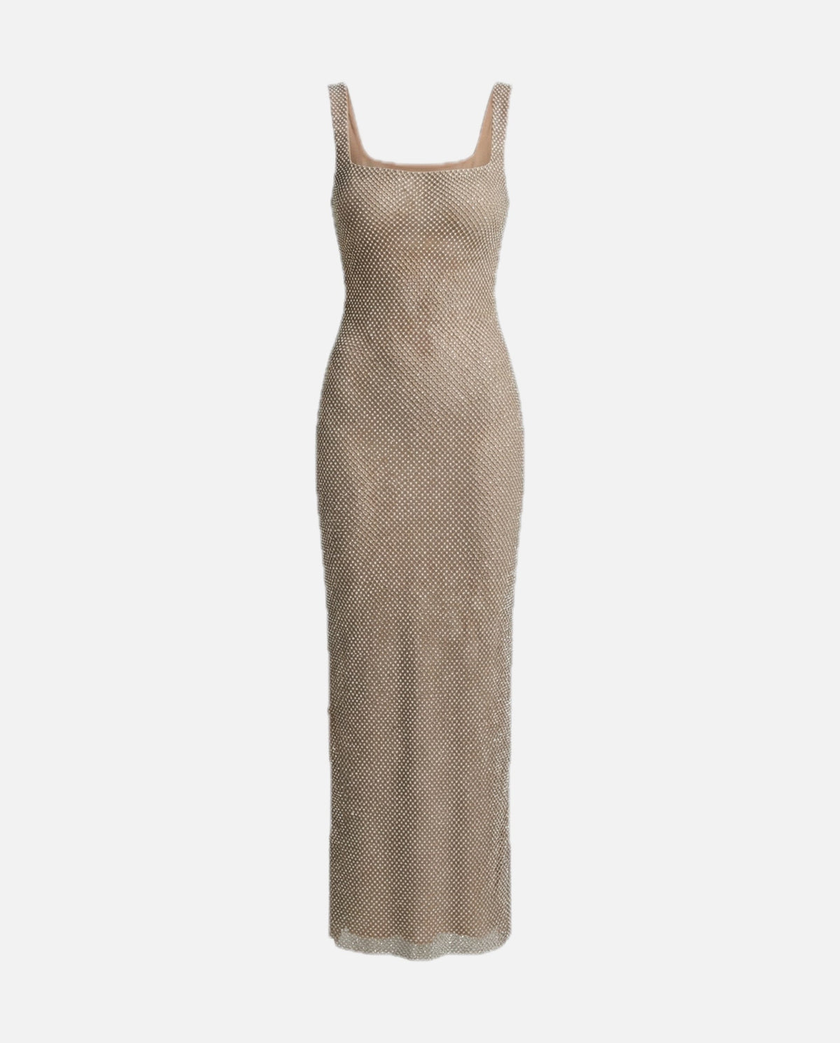 Women's Sleeveless Maxi Dress with Square Neck and A-line Silhouette