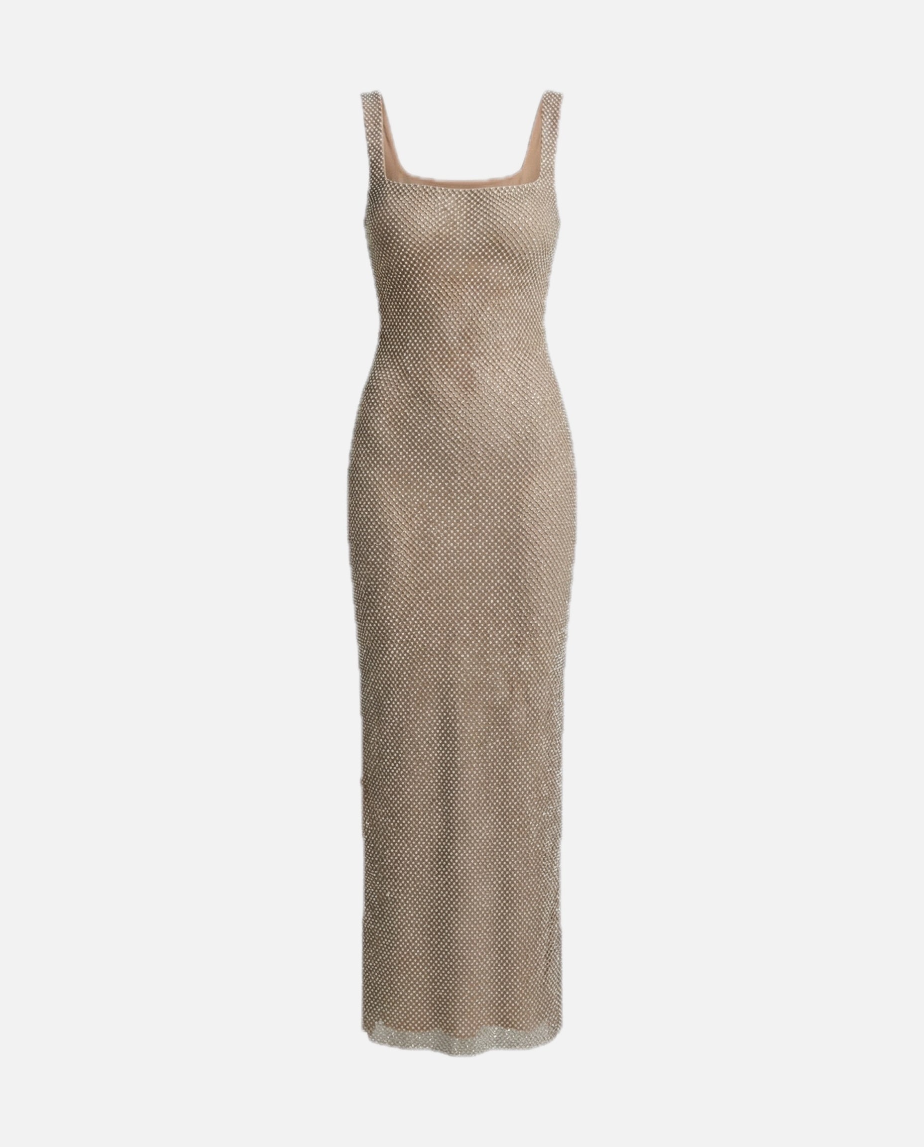 Women's Sleeveless Maxi Dress with Square Neck and A-line Silhouette