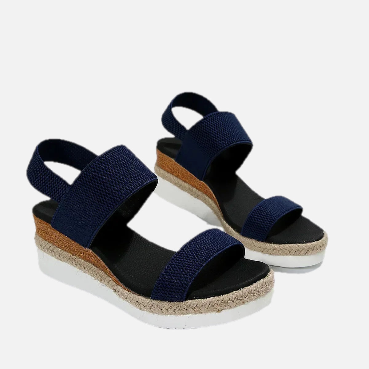 Women's Espadrille Flatform Sandals with Double Strap