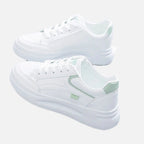 Women's Lace-Up Sneakers with Chunky Sole and Contrast Panel