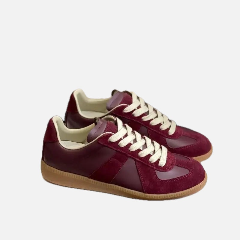 Women's Flatform Sneakers with Lace-Up Front and Panel Design