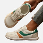 Women's Wide-Fit Canvas Trainers with Lace-Up Front and Flatform Sole