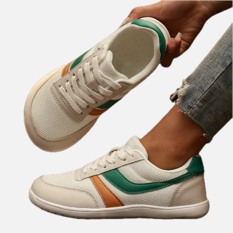 Women's Wide-Fit Canvas Trainers with Lace-Up Front and Flatform Sole