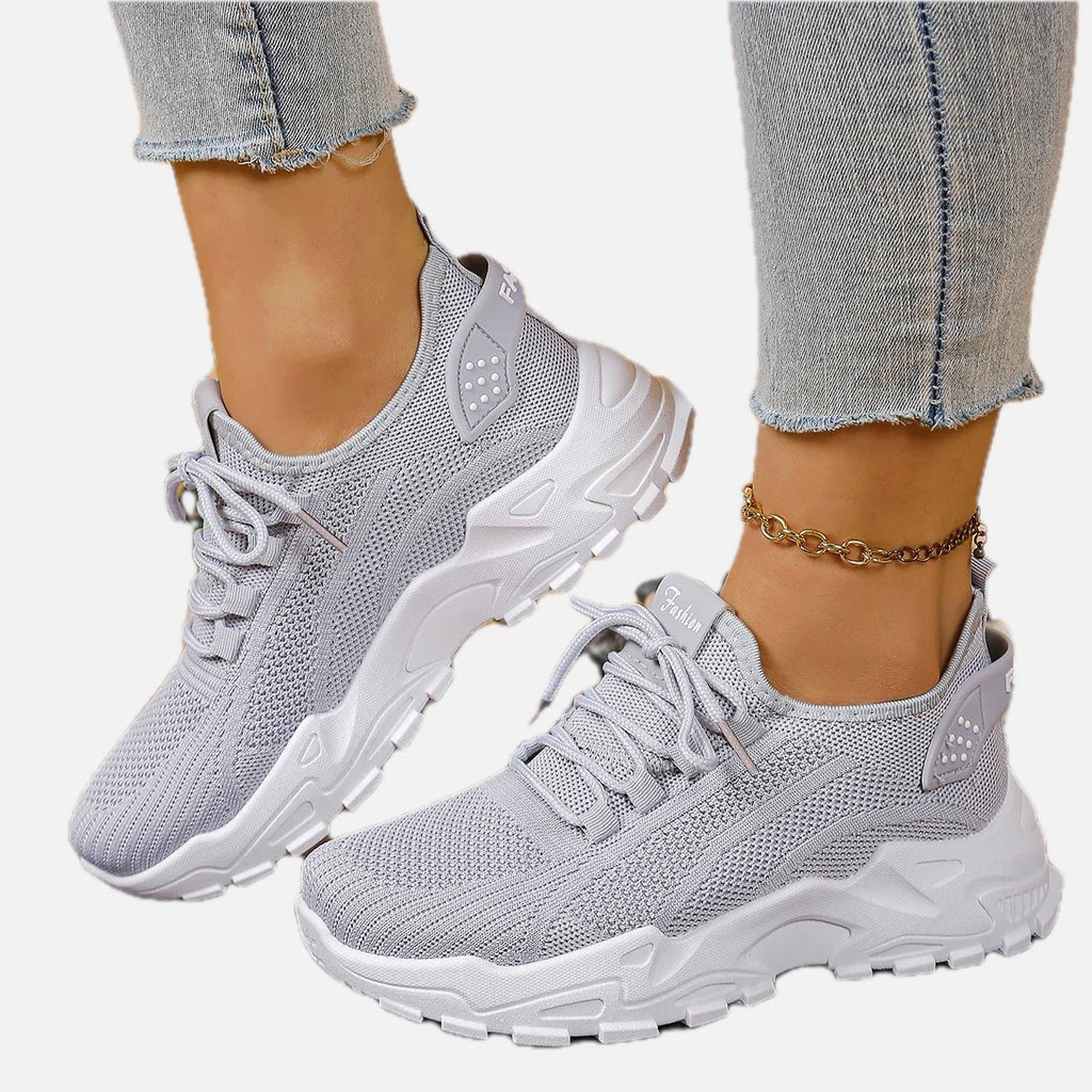 Women's Sneakers with Mesh Upper and Chunky Sole