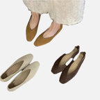 Women's Square-Toe Ballet Flats with Vintage Loafer Silhouette