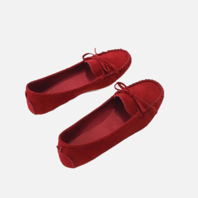 Women's Slip-On Loafer Flats with Bow Detail