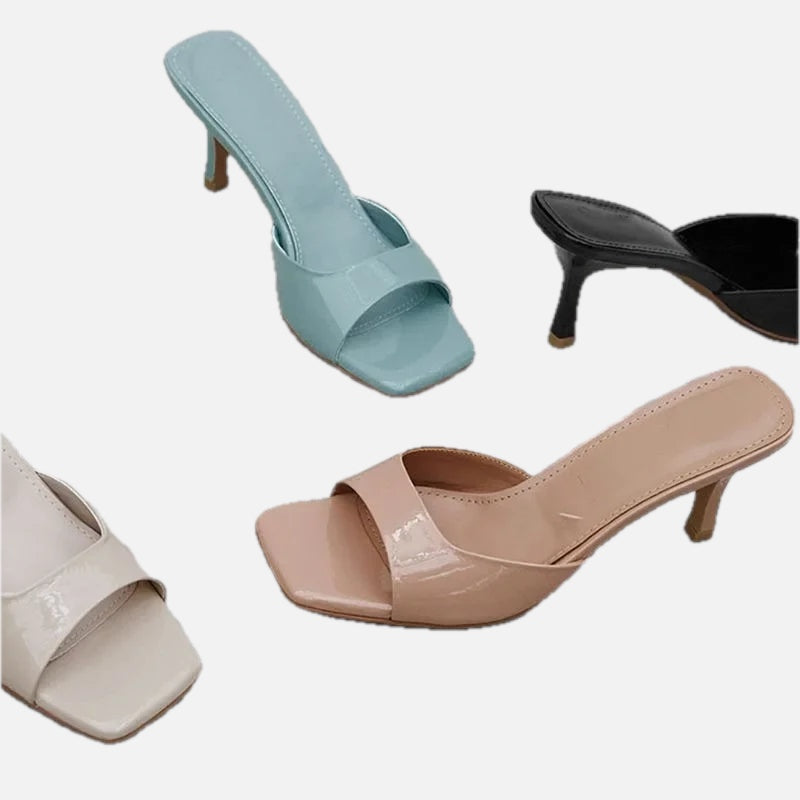 Women's Heeled Sandal with Square Toe