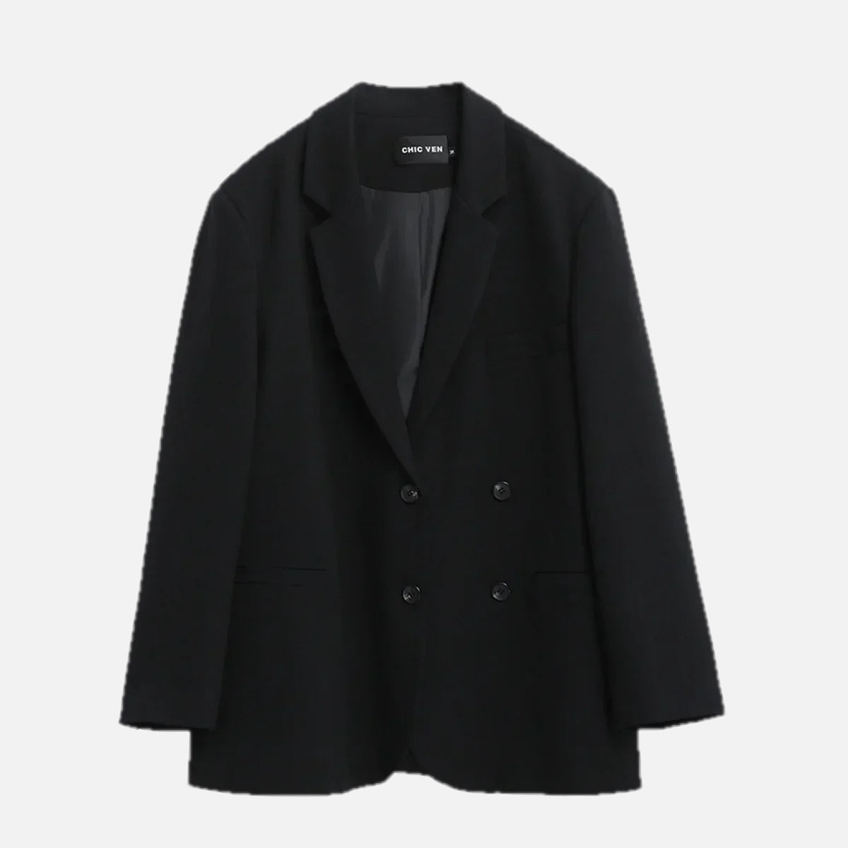 Women's Tailored Blazer Double Breasted with Notched Lapel