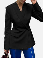Women's Blazer Coat Backless Wrap Front with Long Sleeves