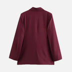 Women's Oversized Longline Blazer with Notched Lapel