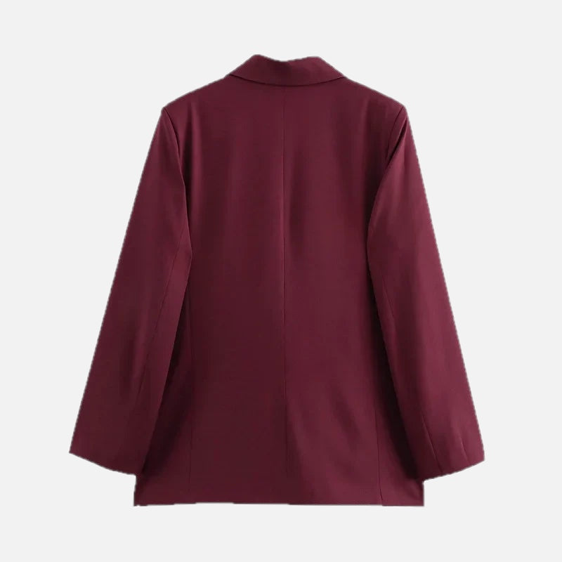 Women's Oversized Longline Blazer with Notched Lapel