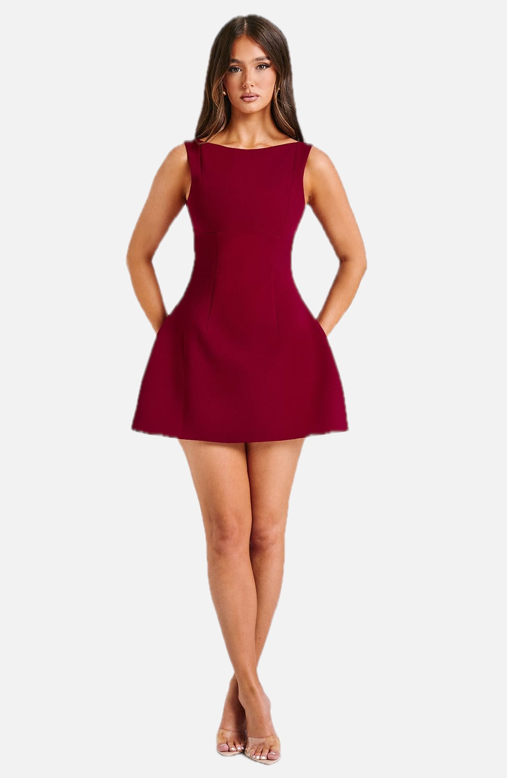 Women's Sleeveless Mini Dress with Fit-and-Flare Silhouette