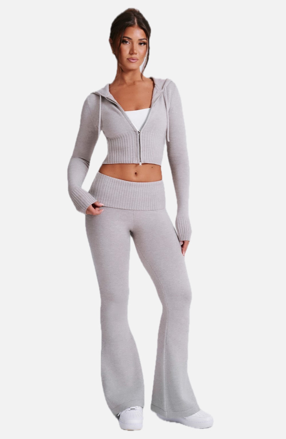 Women's Wide-Leg Tailored Trousers with High Waist - 1