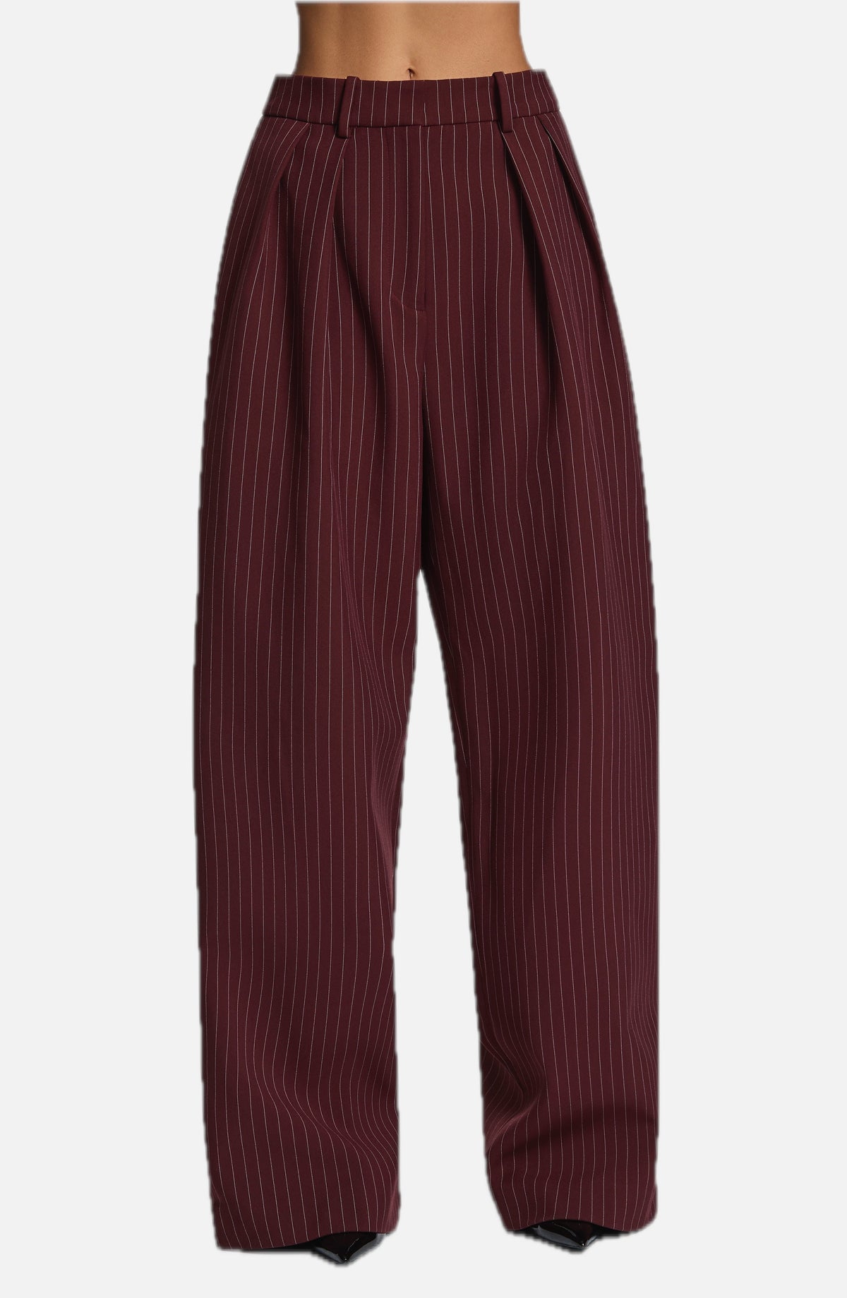 Women's Wide-Leg Tailored Trousers with High Waist