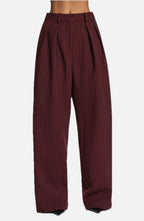 Women's Wide-Leg Tailored Trousers with High Waist