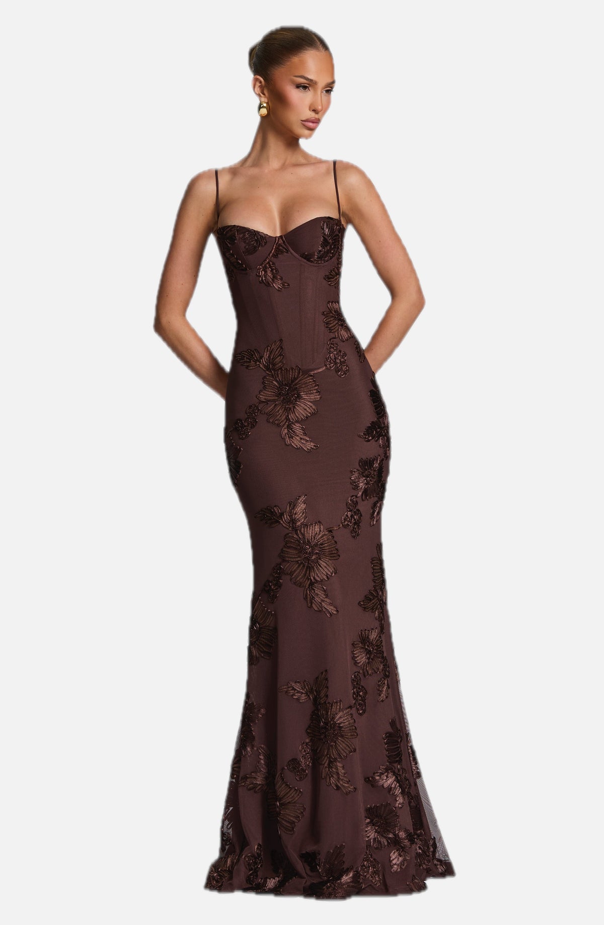 Women's Maxi Dress Sleeveless with Sweetheart Neckline and Corset Bodice