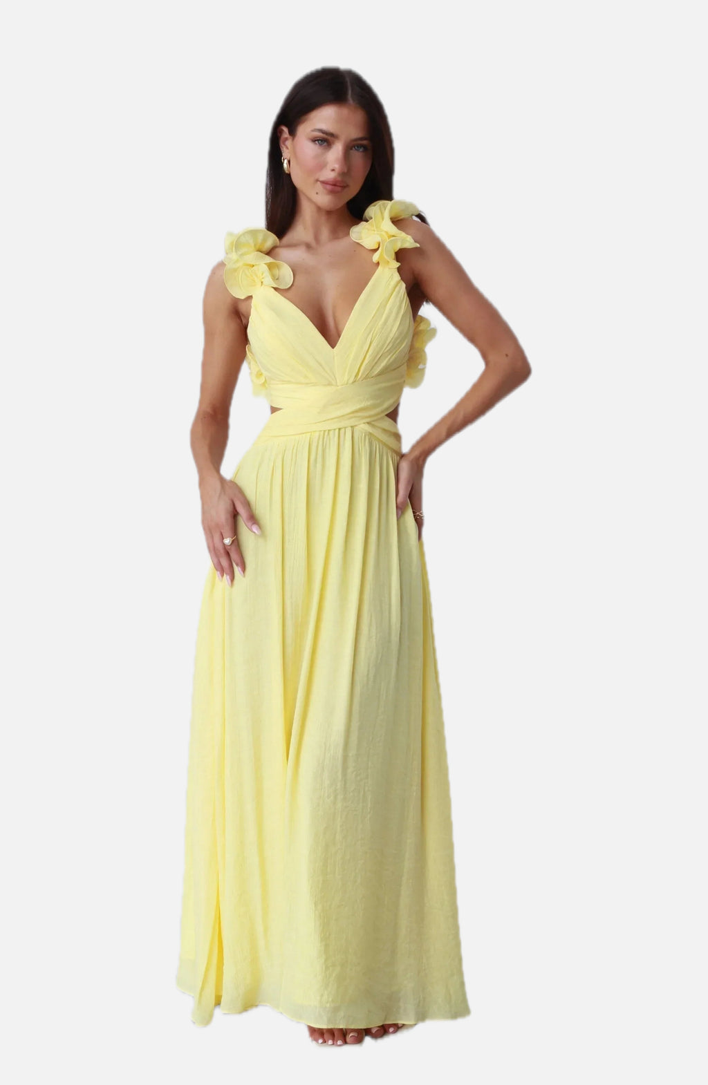 Women's Plunge Mini Dress with Deep V-Neck and Fitted Silhouette - 1