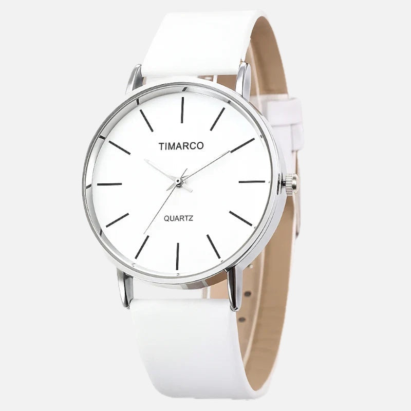 Unisex Minimalist Watch with Clean Round Dial and Slim Strap
