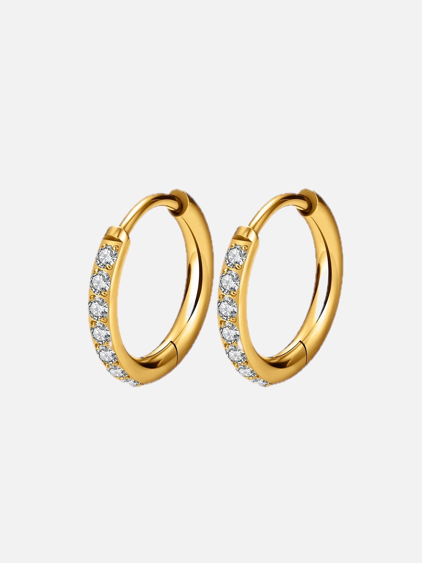 Women's Huggie Hoop Earrings with Pavé Crystal Detail