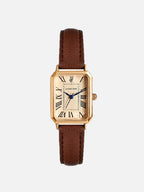 Women's Square Watch with Faux Leather Strap