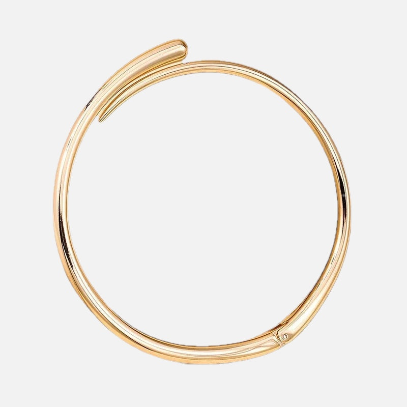 Women's Open Collar Choker Necklace with Sculpted Torque Shape - 2