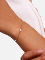 Women's Pearl Chain Bracelet with Adjustable Extender