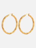 Women's Twisted Hoop Earrings with Statement Diameter