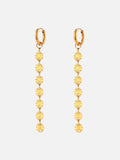 Statement Drop Earrings with Textured Disc Chain